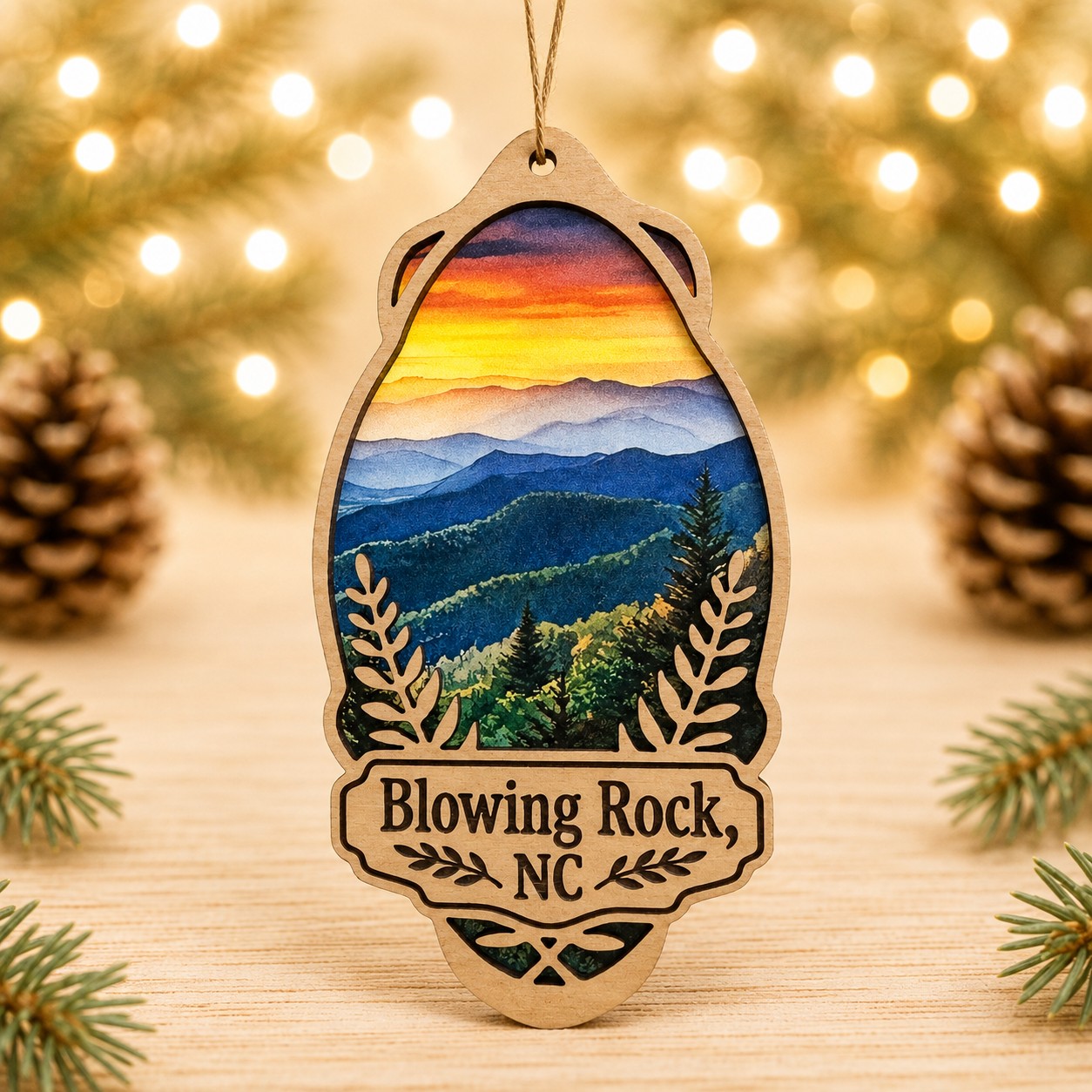 Blowing Rock Mountain Range Ornament